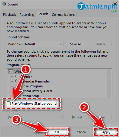 Hướng dẫn cách tắt âm thanh khởi động trên Windows 11-5